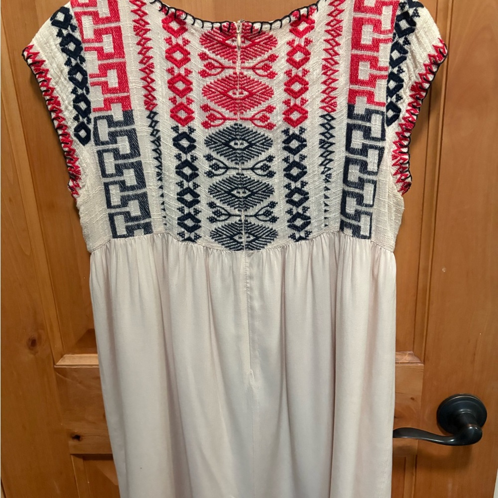 Embroidered Cap Sleeve Dress